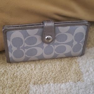 Blue Silver Metallic Coach Wallet